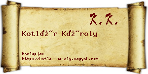 Kotlár Károly névjegykártya