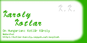 karoly kotlar business card